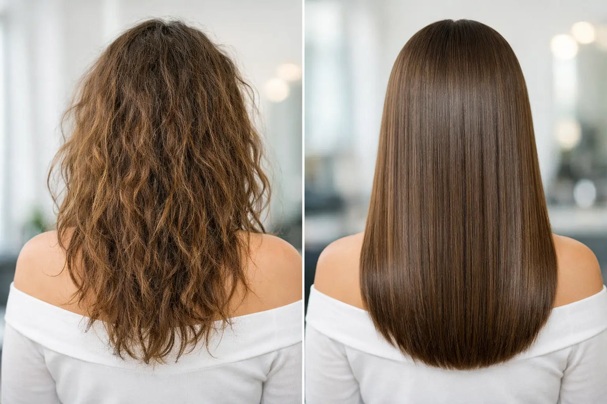Keratin Treatment Before and After Example