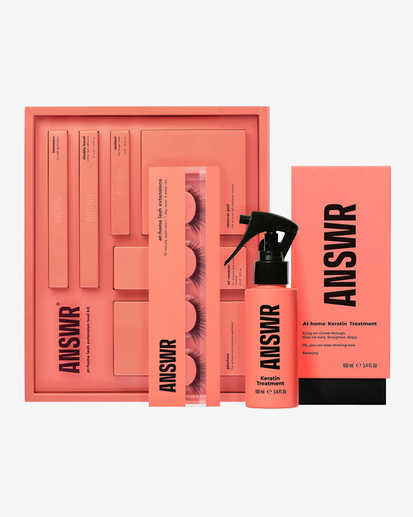 At-home keratin treatment +  Lash extension starter kit